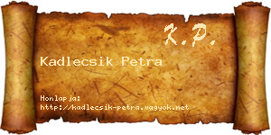 Kadlecsik Petra névjegykártya
